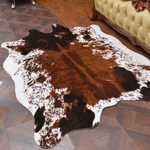 北欧美式牛皮地毯 客厅卧室沙发茶几异形拍照地垫创意样服装代发