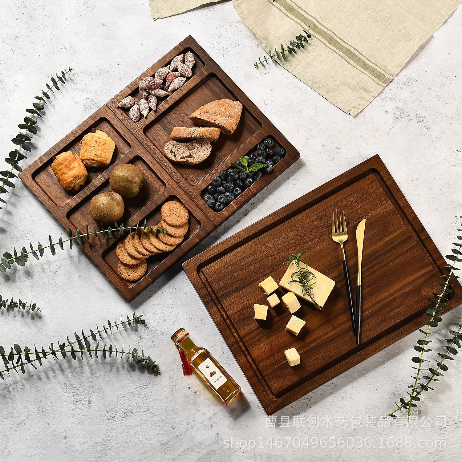 Simple Solid Wood Table Board Kitchen Chopping Board with Tray Wooden Cutting Board Creative Cheese Chopping Board Snack Dish