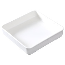 J7IB批发塑料正方形盘子四方熟食展示盘白色凉菜盘餐具托盘厨房密