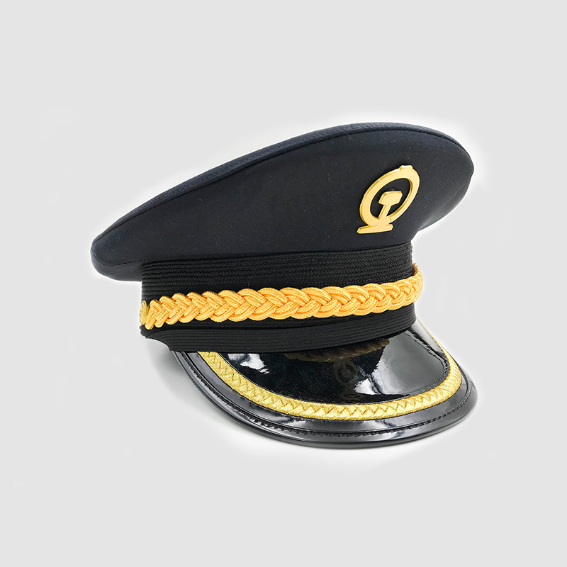 新款铁路大檐帽执勤帽员工工作帽中国铁建帽大檐帽礼乐帽