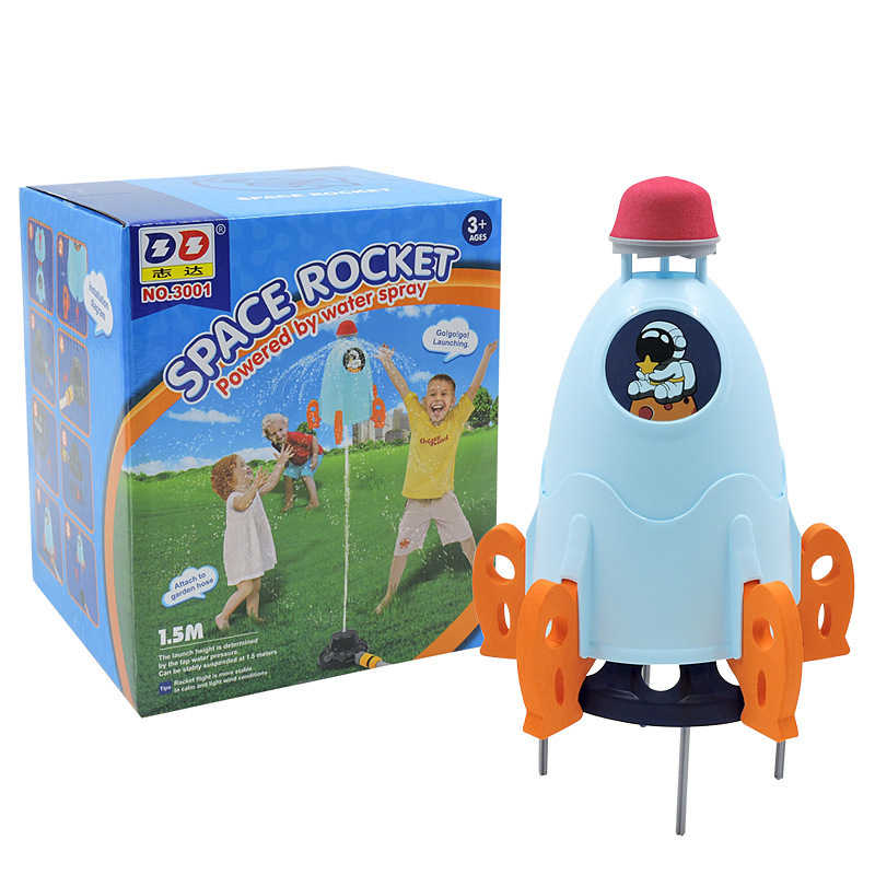 Amazon Hot Space Rocket Sprinkler Summer Children's Water Playing Outdoor Rocket Air Sprinkler Toy New