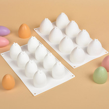 米颂 复活节鸡蛋硅胶模具 8连慕斯蛋糕巧克力烘焙磨具跨境批发