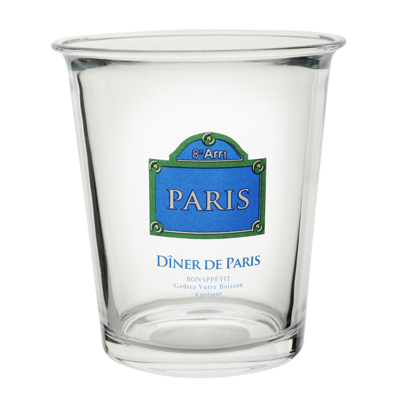 Glass Korean Ins Style Glass Cup Coffee Cold Cup Breakfast Milk Cup Good-looking Paris