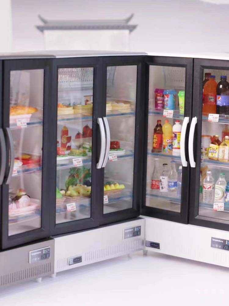 迷你小冰箱玩具网红微缩超市便利店饮料瓶子冰柜食玩儿童食物模型