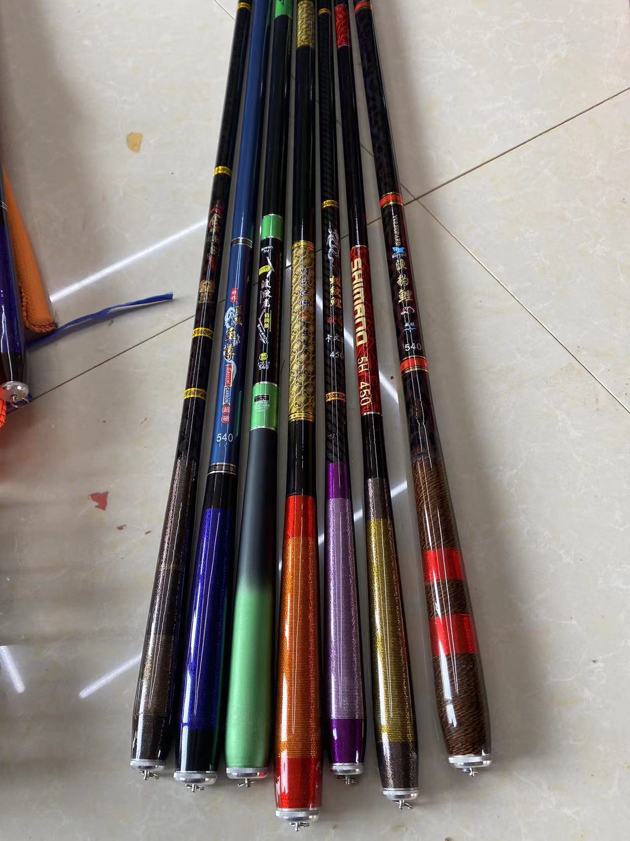 实体店混批多色碳素鱼竿12款短节便携手竿溪流竿2.7-7.