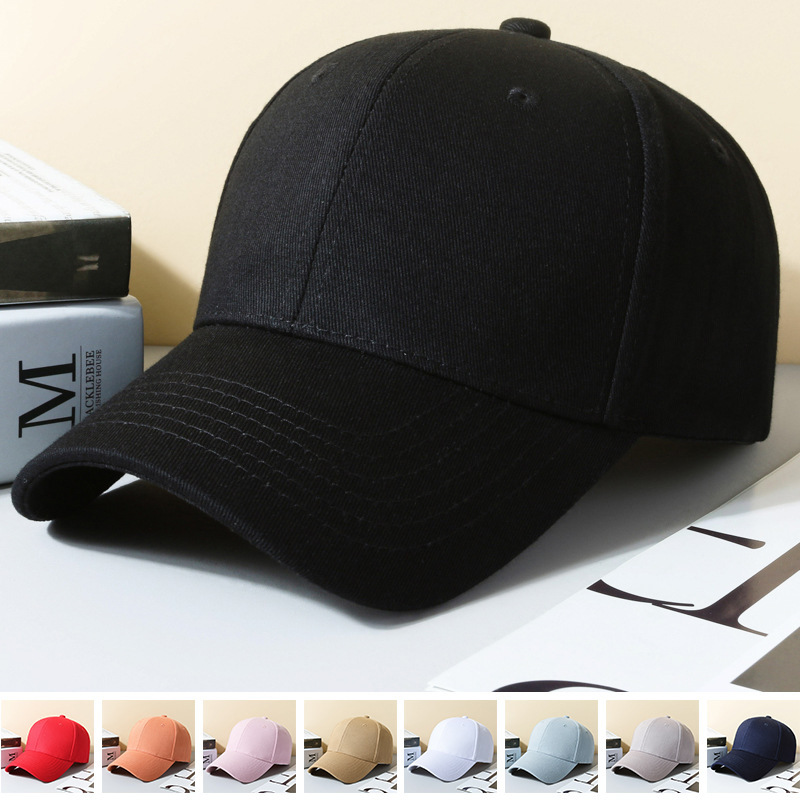 new men‘s and women‘s same pure cotton light board advertising cap traveling-cap solid color baseball cap six pieces peaked cap printable logo