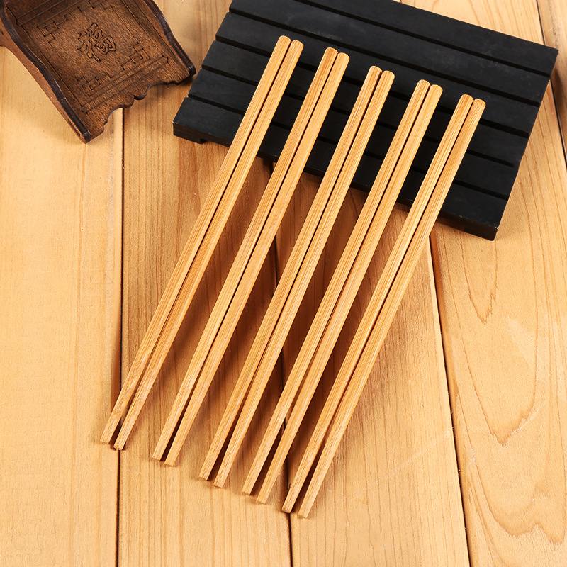30双装家用竹筷筷子 无漆无腊食堂餐饮店筷子 定制酒店家居木筷子