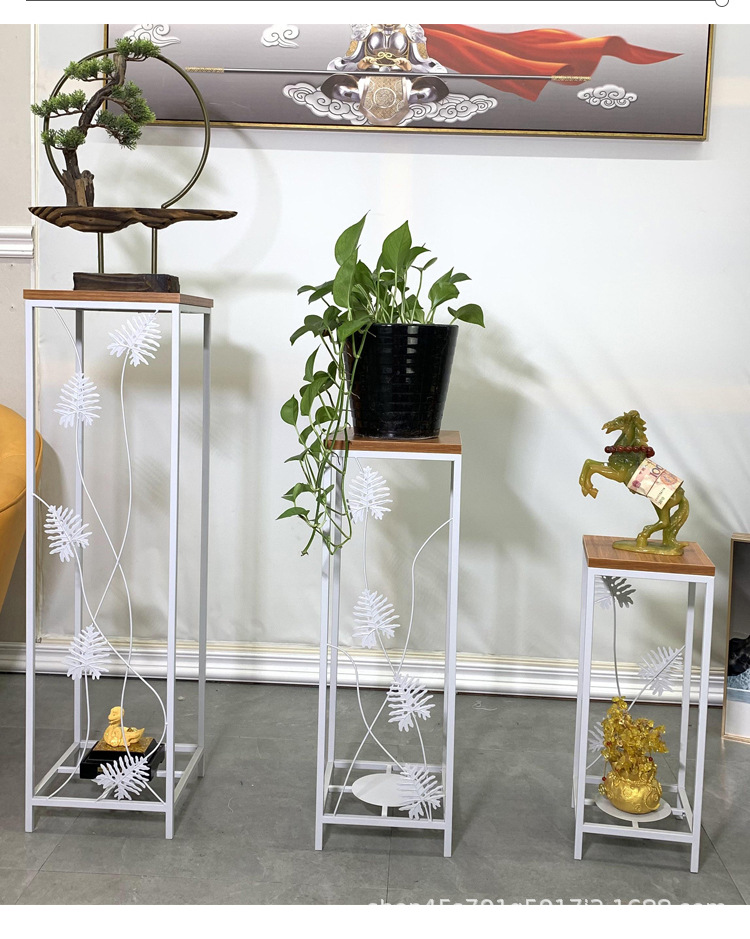 室内花架子北欧铁艺花盆架绿萝盆景装饰架客厅橱窗花几摆件置物架