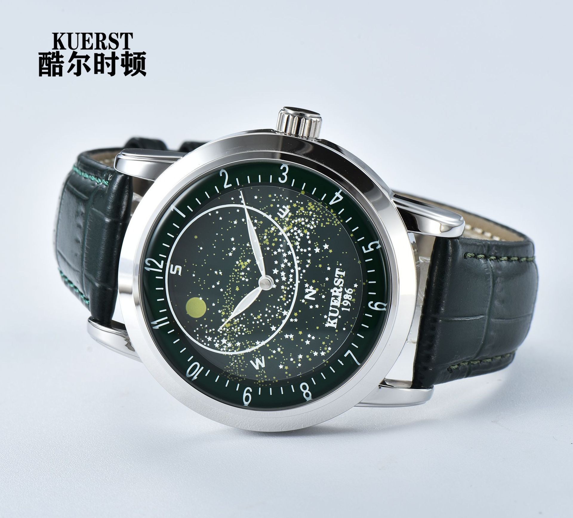 瑞士注册品牌kuerst酷尔时顿网红星空绿自动机械手表男 防水 代发