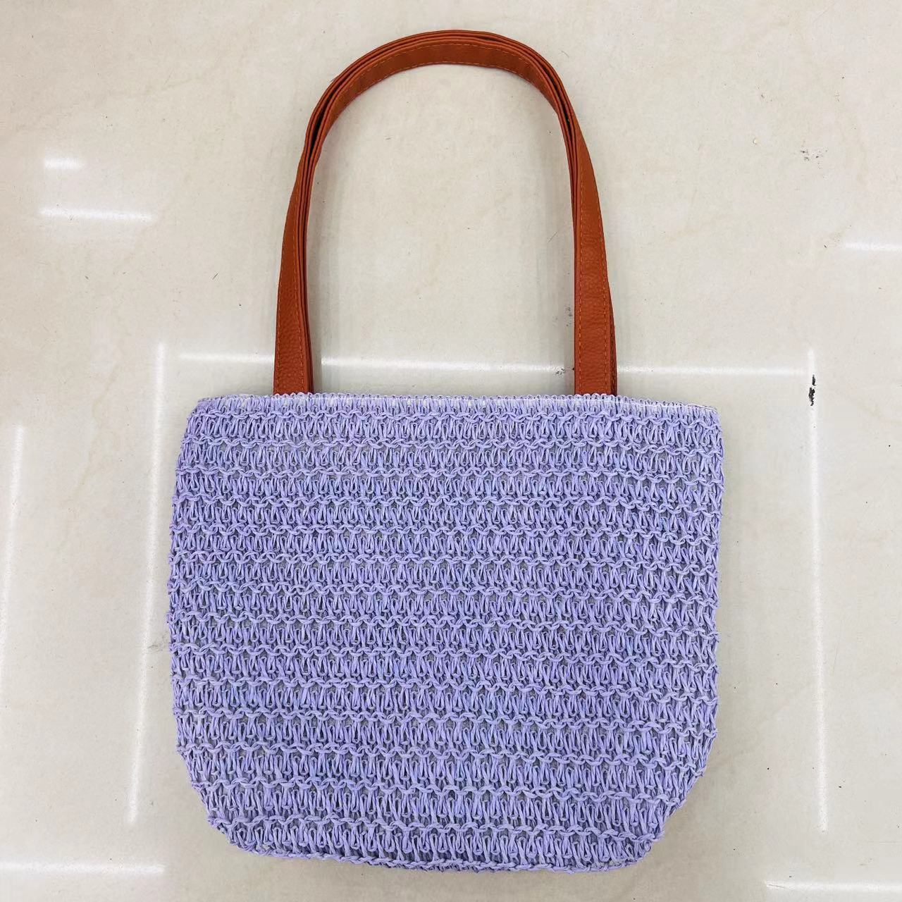 Cross-Border New Arrival Popular Paper Woven Fresh, Cute and Simple Student Party Unique One-Shoulder Mummy Small Shopping Twitter Bag