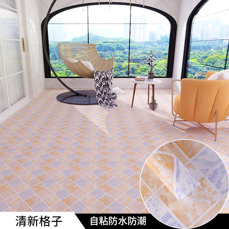 PVC Floor Stickers Extra Thick Wear-Resistant Waterproof Non-Slip Living Room Bedroom Dining Room Shop Floor Renovation Floor Vision Wholesale