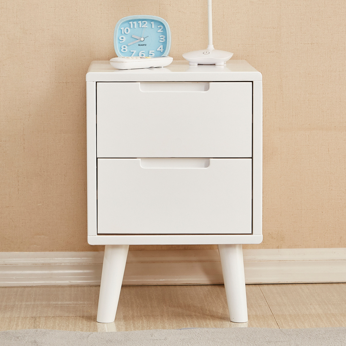 多功能床头柜小型迷你简易北欧式全实木30公分45cm宽40白色ins风