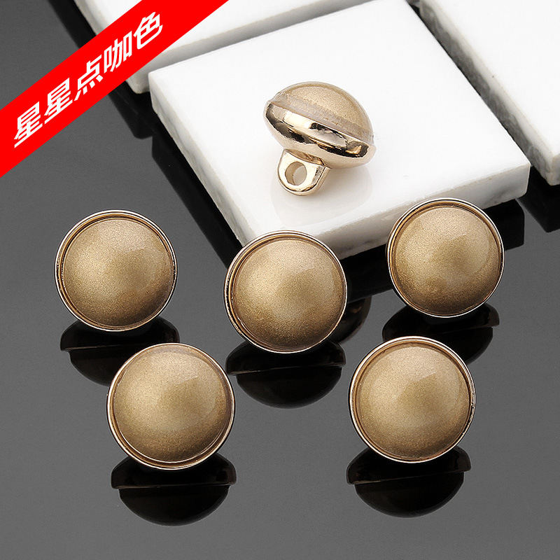 Shirt Button Women's Metal All-Match Shirt Cardigan High-Grade Pearl Classic Style round Top Decorative Buttons Accessories