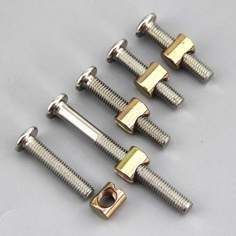 m6m8家具螺丝紧固件婴儿童床螺丝配件横孔螺母床连接螺丝一套