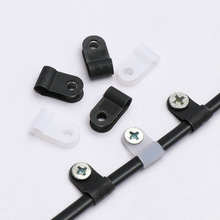 100 pcs Plastic P Clips Black Hose Fasteners Cable Durable跨
