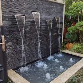 天然流水石流水板别墅酒店公园水池背景墙文化石园林水幕墙文化砖