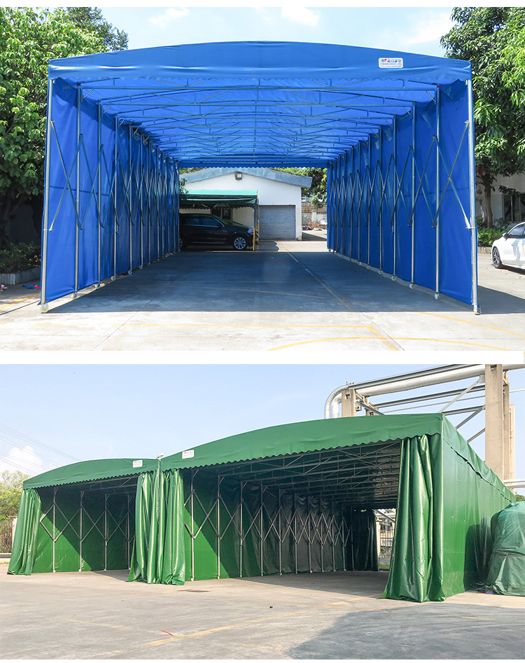 深圳工厂用活动推拉帐篷户外遮阳棚伸缩式雨棚大型帐篷折叠推拉蓬