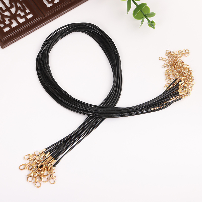 5mm粗皮绳蜡线项链45cm长20色可选配饰挂坠绳项链绳-阿里巴巴