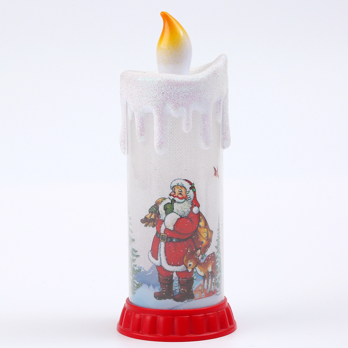 Cross-Border Colorful Christmas Decoration Candle Light Led Simulation Flame Candle Santa Claus Snowman Decoration Small Night Lamp