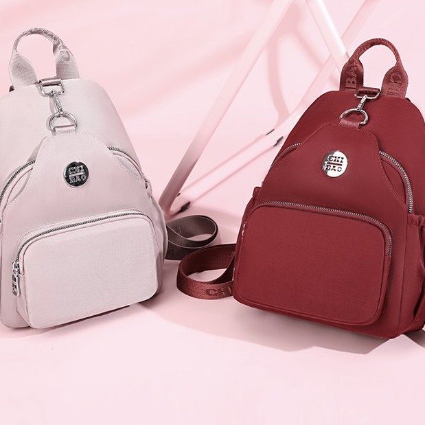 Backpack Female 2024 New Fashion Simple Lightweight Oxford Cloth Small Backpack Work Commuter Bag