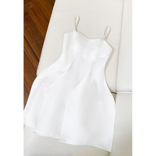 【订货款】白色气质吊带抹胸蛋糕裙修身显瘦聚会宴会连衣裙67012