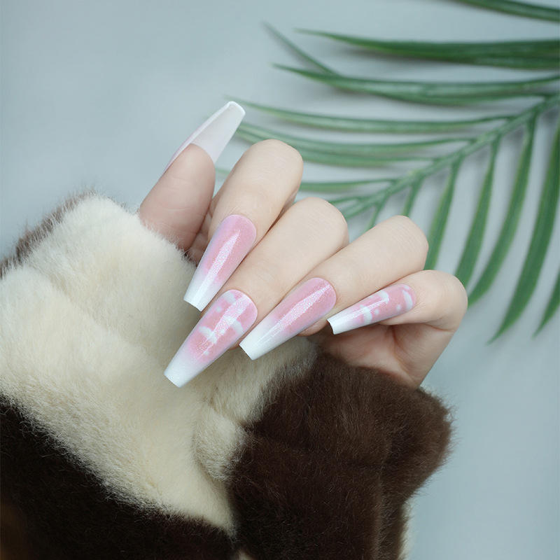 穿戴甲外贸印花美甲片假指甲贴片欧美跨境外贸爆款甲片长款美甲片