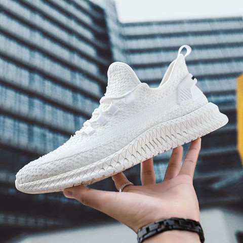 2023 Summer New Men's Shoes Flying Woven Shoes Men's Breathable Casual Running Shoes Sneaker Lazy Shoes Men's Shoes Pumps