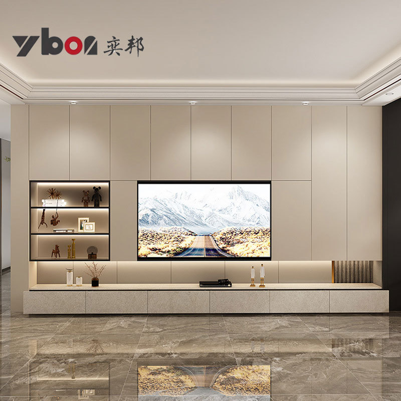 电视柜柜一体组合墙客厅背景墙现代简约轻奢地台电视机柜极简高柜