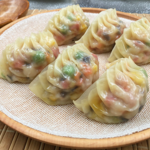 包正宗七彩水晶蒸饺2kg*4/箱 彩虹饺 彩色饺子 健康美味营养 饺子