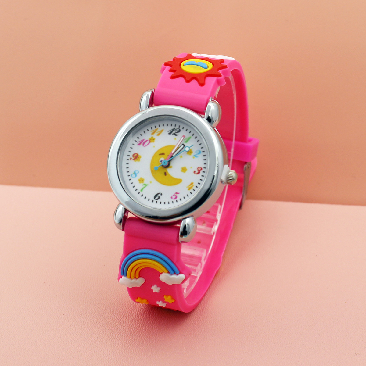 Sun Star Moon Rainbow Children Primary School Kindergarten Watch Cartoon Cute Quartz Generation Hair