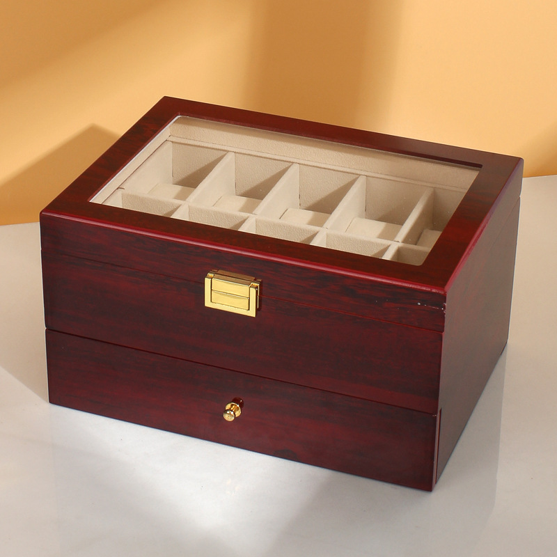 High-End Multi-Epitopes 20-Bit Solid Wood Paint Storage Box Men's Watch Gift Box Mechanical Watch Watch Box Watch Box