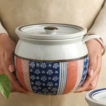 批发3斤装猪油罐大容量家用日式容器调料罐宽口陶瓷罐子耐高温调