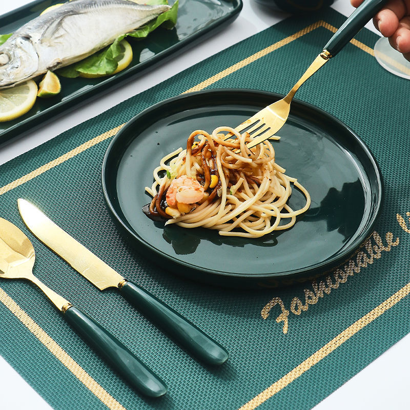 西餐餐盘全套家用吃牛排刀叉盘子套装组合创意网红感摆盘餐具