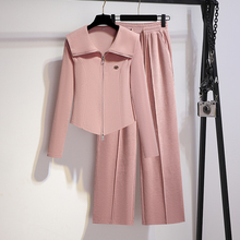 粉色休闲运动套装春季女装2024新款网红炸街小个子时尚减龄两件套