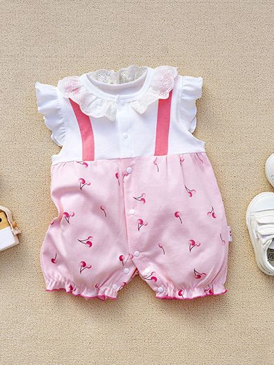 2023 Summer Baby Short Sleeve Rompers Summer Romper Flying Sleeve Rompers Jumpsuit Cotton Cool Pajamas 3-18 Baby Clothes