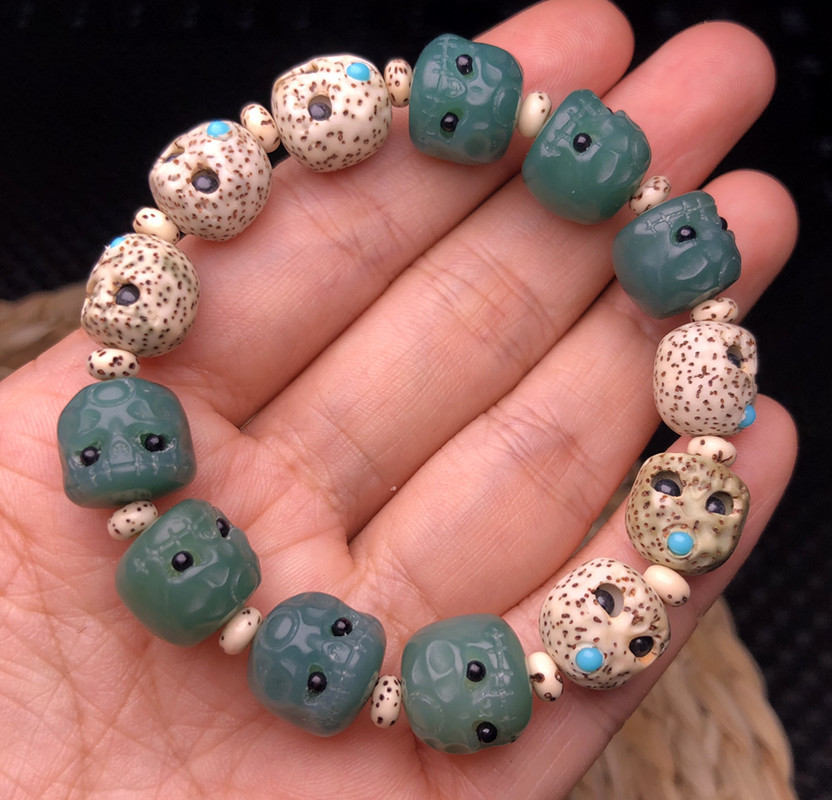 菩提根呆呆团手串 菩提根阿呆 男女菩提子手链佛珠配饰