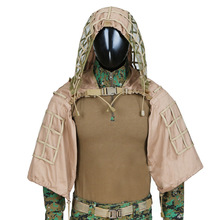 亚马逊新款狙击手伪装服战术吉利服配披风战术水袋包使用野战服
