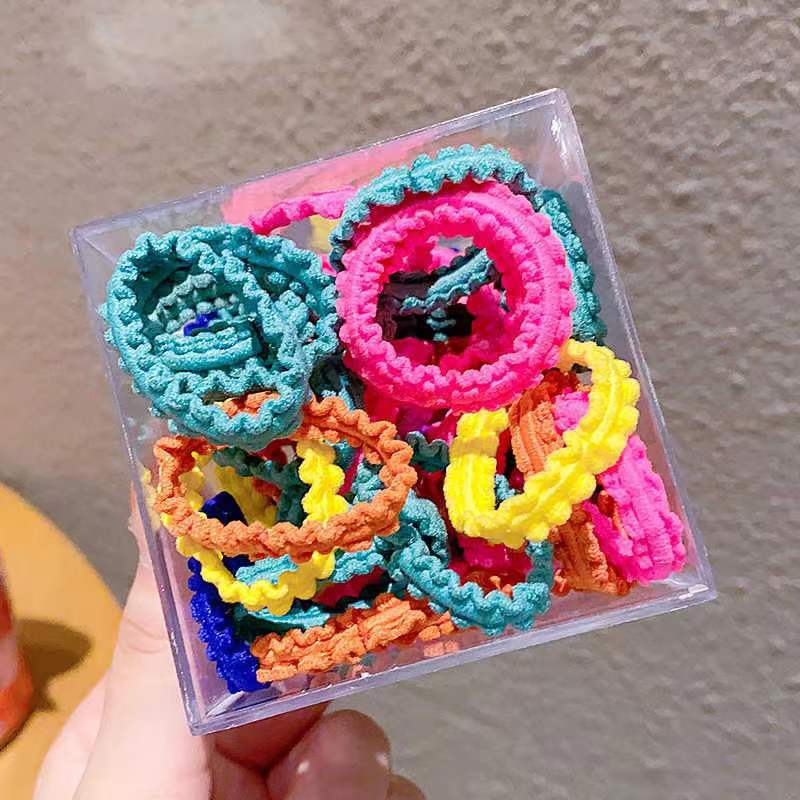 Boxed Children's Candy-Colored Rubber Band Baby Hair Ties Does Not Hurt Hair Highly Elastic Rubber Band Cute Girl's Hair Accessories Hair Band