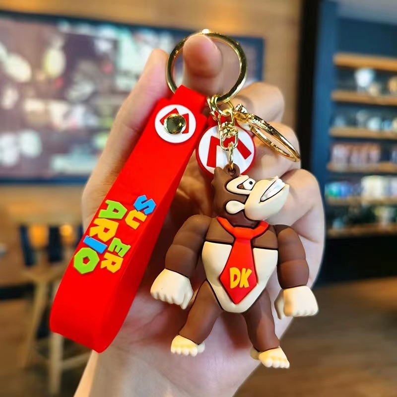 Vitality Mario Keychain Doll Pendant Car Key Ring Bag Accessories Key Chain Chivalry Gift Wholesale