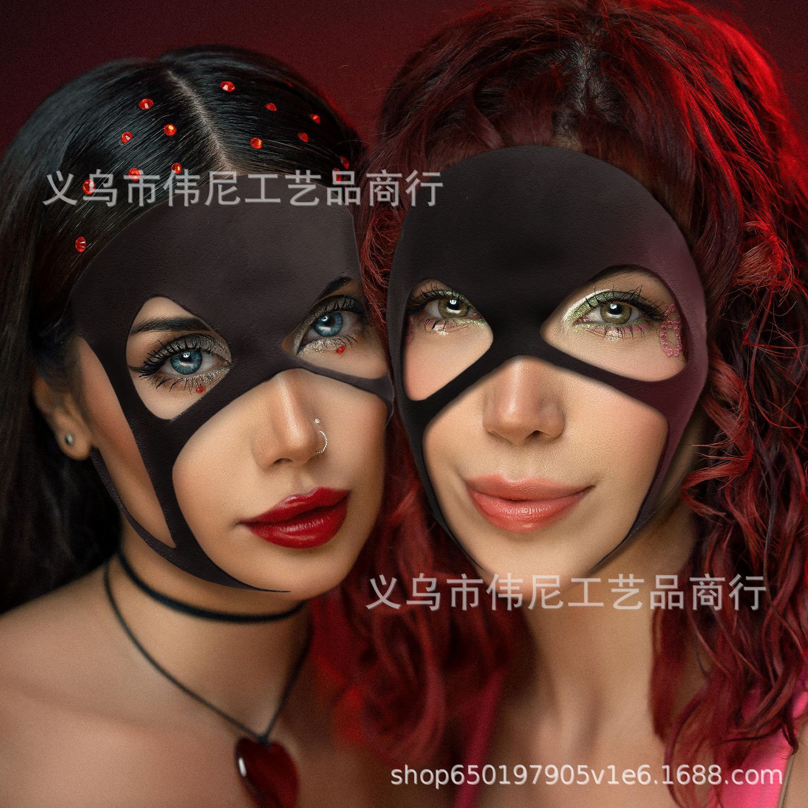 2024电影周边新品蜘蛛夫人 万圣节COS黑色蝙蝠侠蜘蛛夫人装饰面具