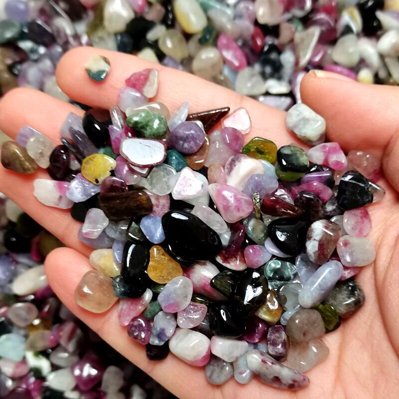 每100克价西瓜碧玺碎石碧玺裸石电气石盆景石鱼缸石