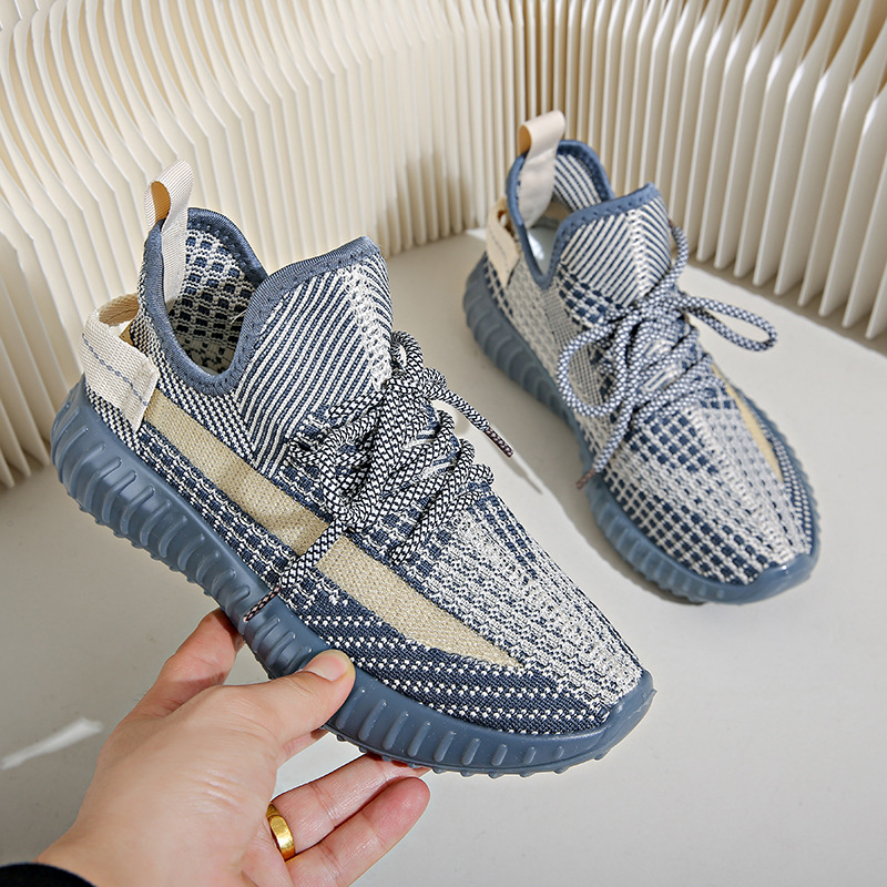 2024 New Spring Flying Woven Mesh Shoes Coconut Women's Shoes Summer Breathable Casual Shoes Sneakers All-Matching Daddy Fashion Shoes