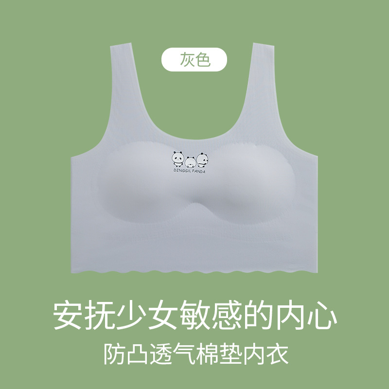 Girl's Ice Silk Seamless Underwear Female Middle School Student Wrapped Chest Tube Top Puberty Vest Older Children Girl's Bras Adolescence