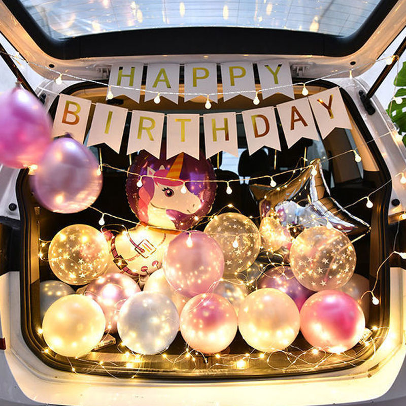 后备箱惊喜布置汽车生日气球车尾箱求婚创意用品浪漫表白场景装饰