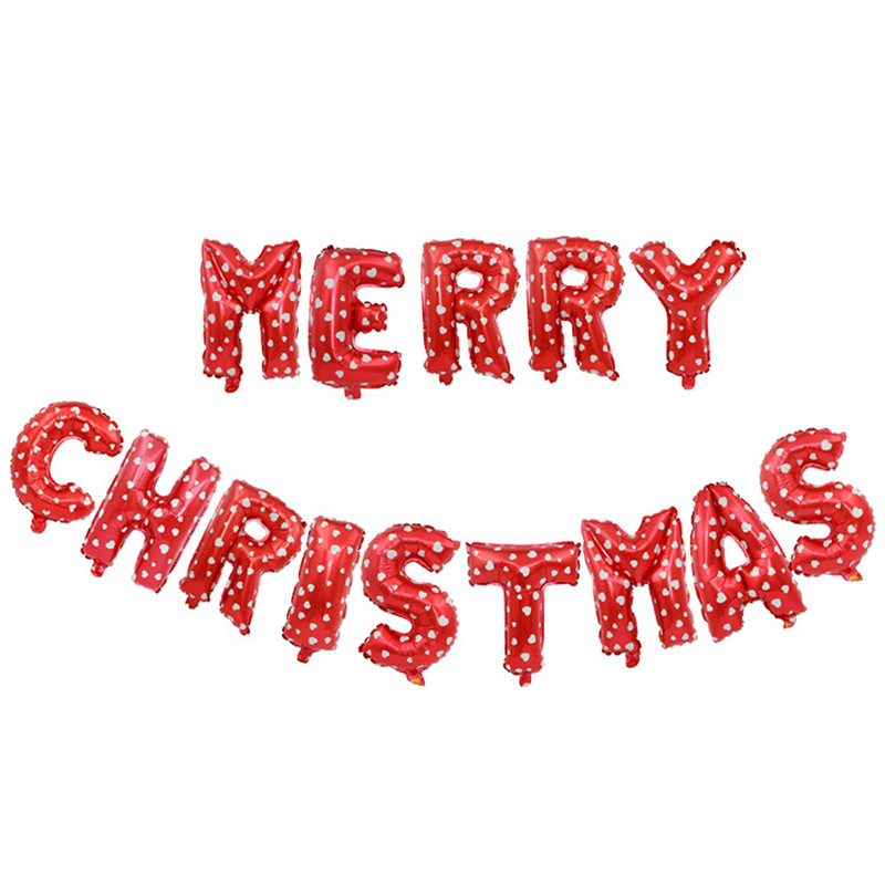 Wholesale Colorful Balloon Pattern Merry Christmas Merry Christmas English Letter Set Exclusive for Cross-Border Suit