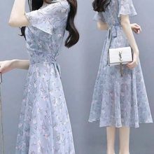 碎花雪纺连衣裙年新款夏裙子仙女超仙森系收腰显瘦洋气质女神新款