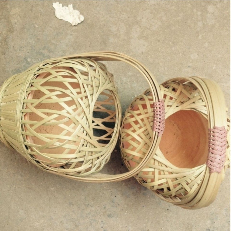 农家老人古代暖手炉炭炉子结婚用品老黄竹制作火笼竹编取暖传统笼