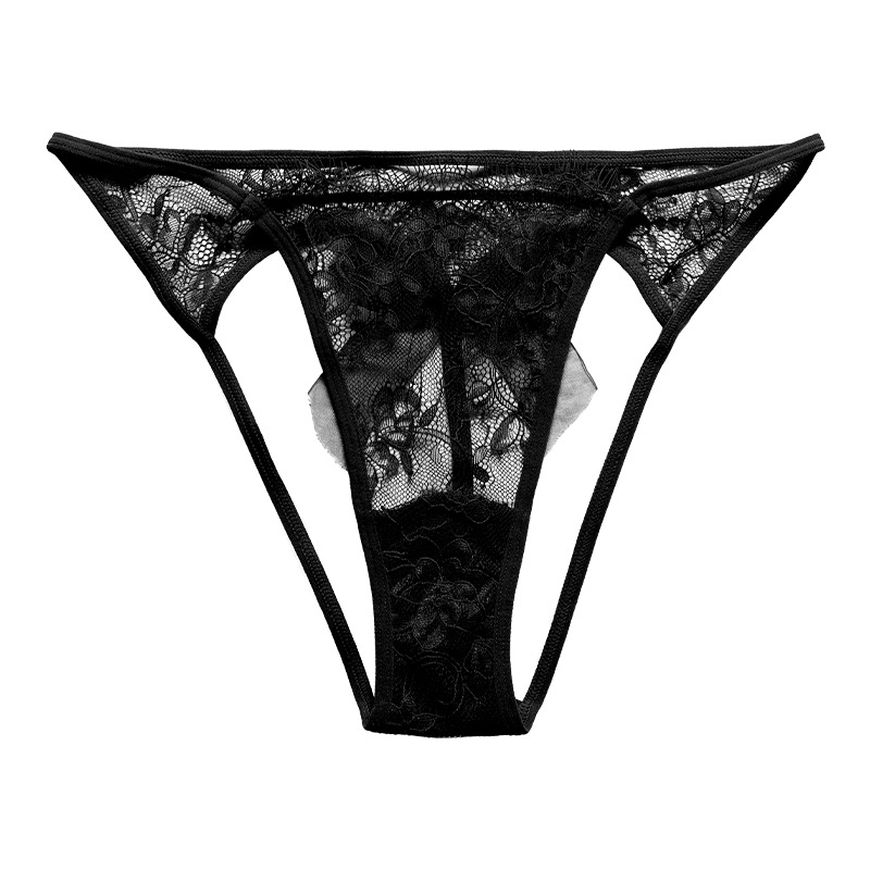 European and American plus Size Sexy One Rope Underwear Bow Sexy Lace Cotton Crotch Breathable Women's Briefs