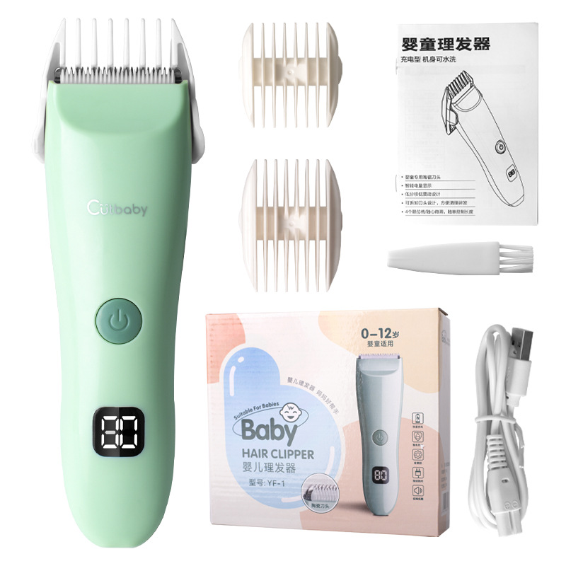 Cross-Border Baby Hair Clipper Digital Display Household Electric Clipper Mute Electric Hair Clipper Children Clippers Charging Hair Clipper