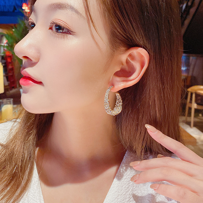 Sterling Silver Needle Korean Style Graceful Online Influencer Women's Eardrops Retro Hong Kong Style Earrings Niche Design Personalized and Simple Earrings